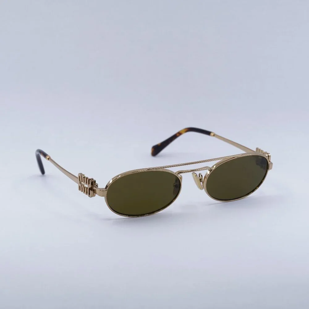 🕶️ New Miu Miu MU54ZS 7OE09Z Sunglasses - Brass Gold Frame, Dark Brown Lenses - Picture 2 of 12